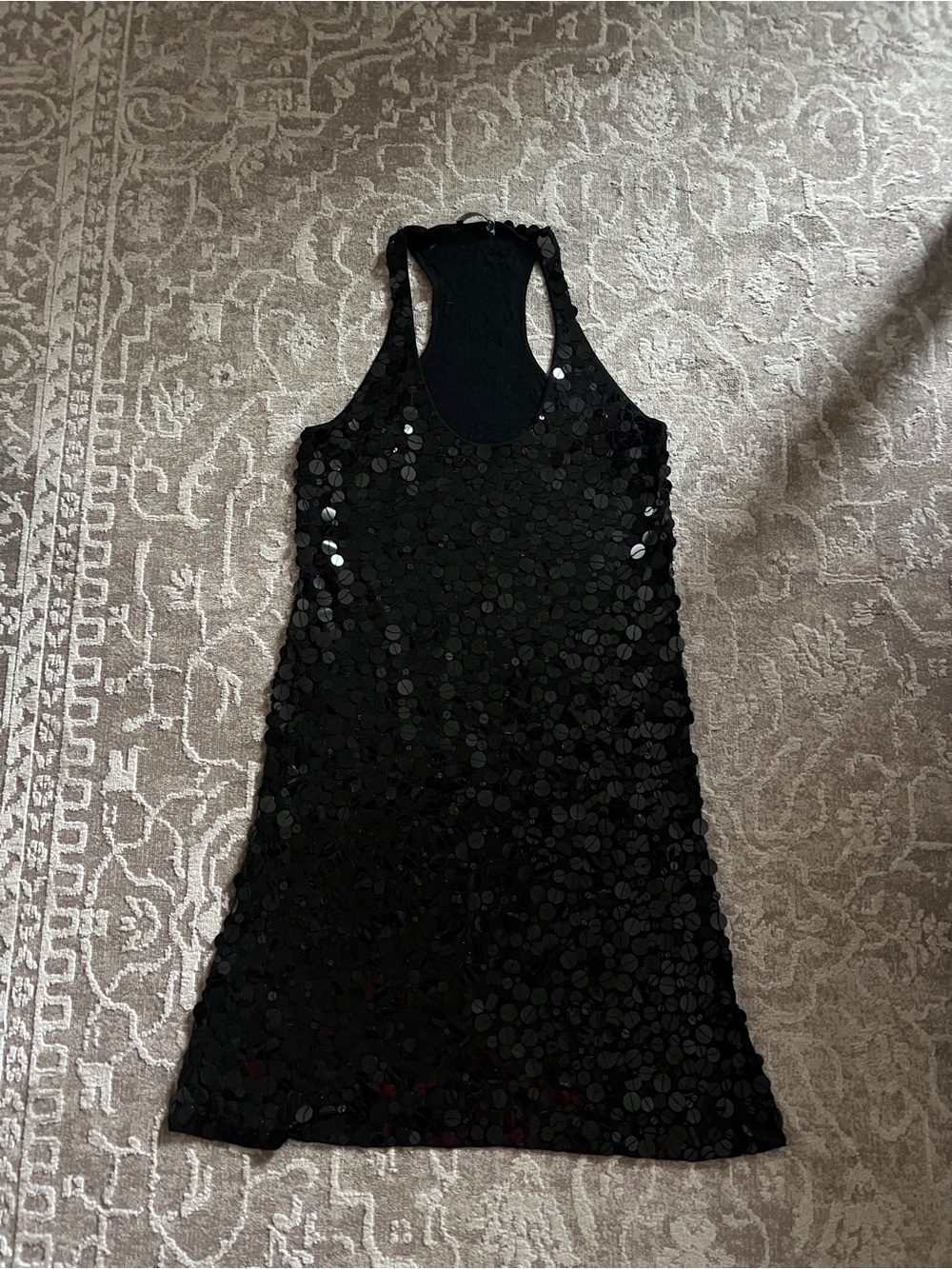 Black Sequin Racerback Dress